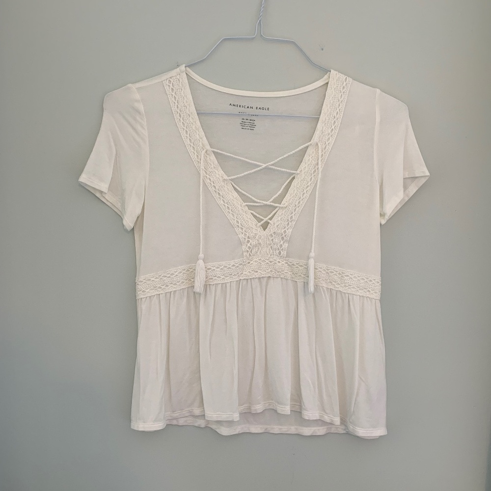 American Eagle Outfitters White Blouse